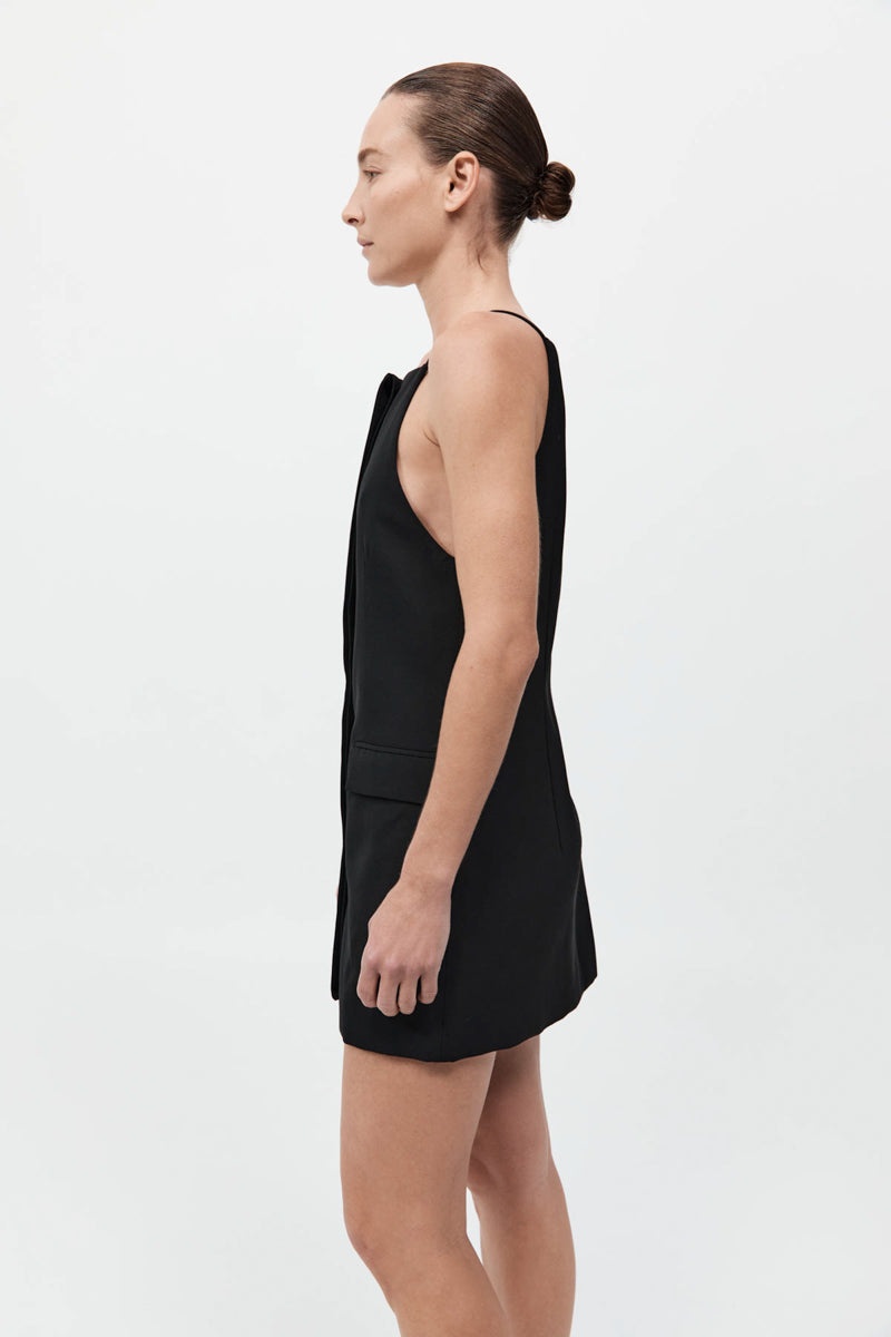 Hybrid Tailored Mini Dress - Black - 4