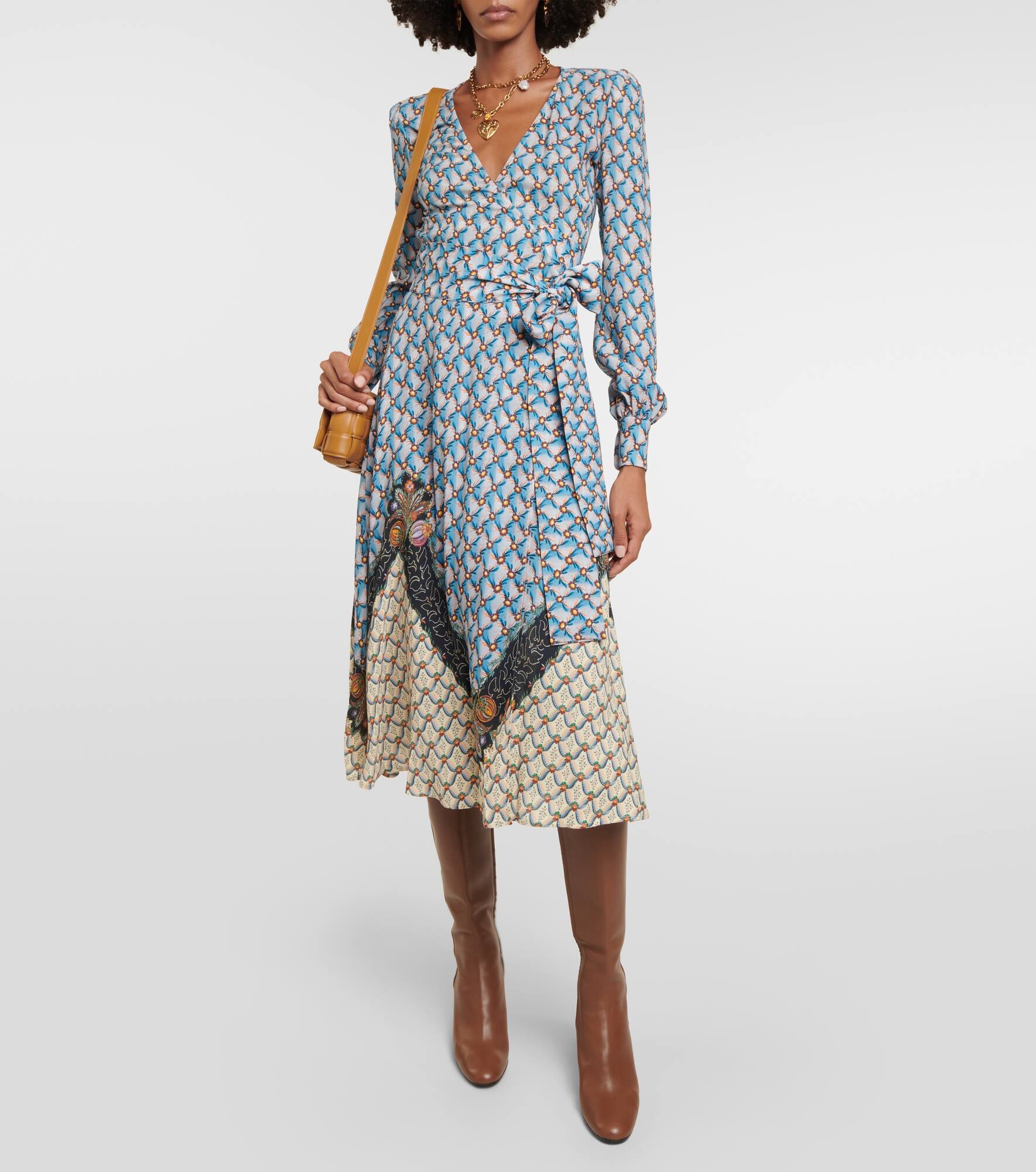 Floral sablé midi dress - 2