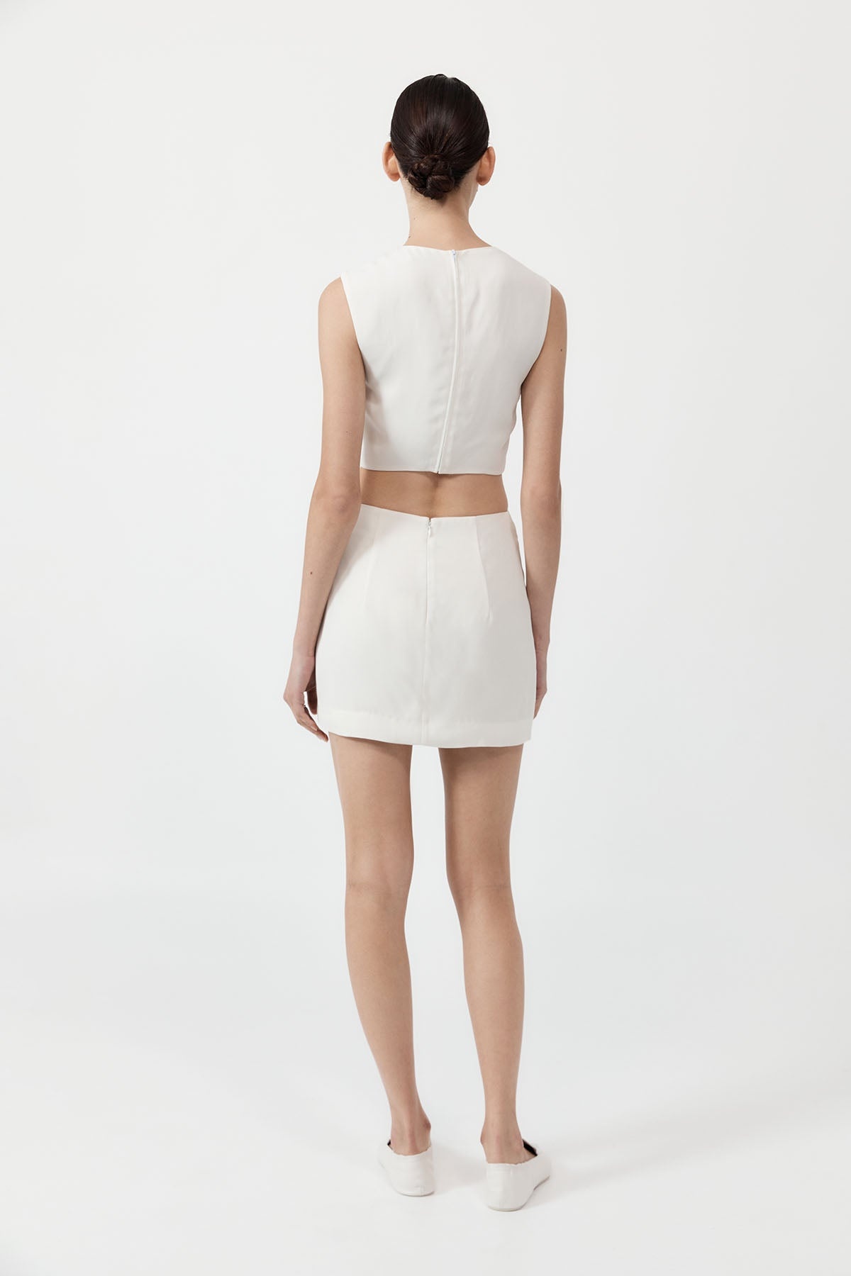 Clip Buckle Mini Dress - Off White - 6