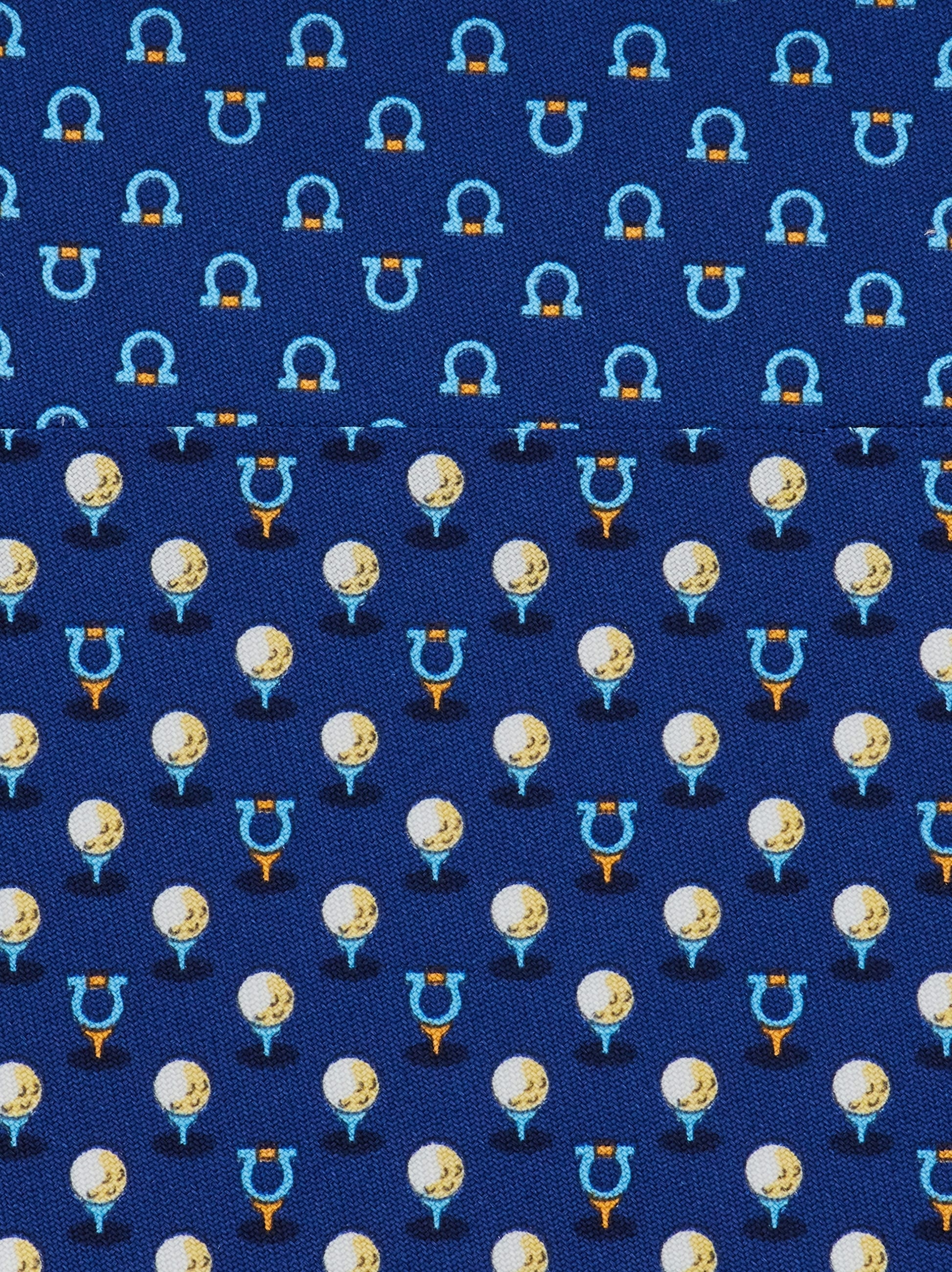 Silk tie with golf and Gancini - 2