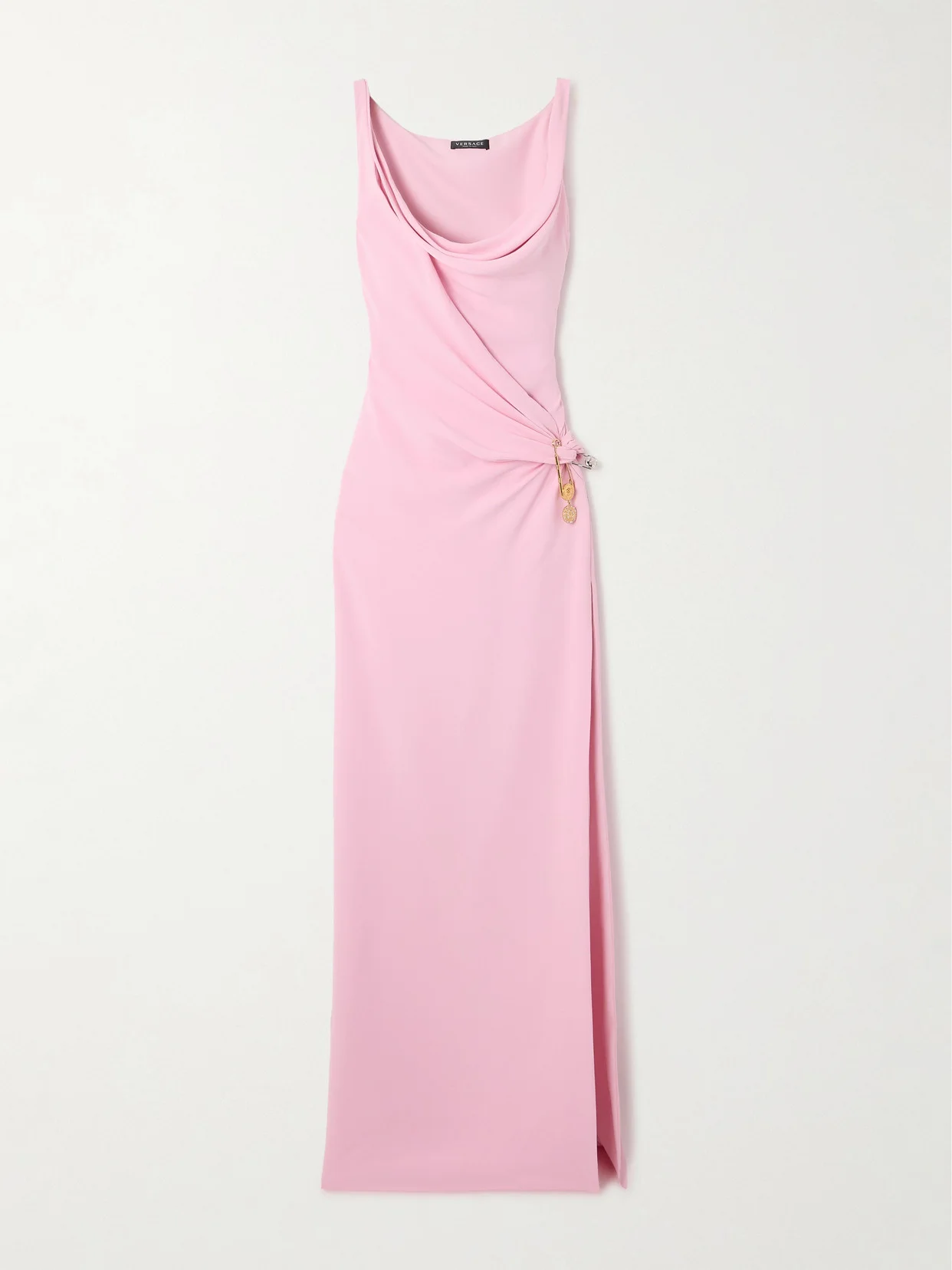 Embellished Draped Wrap-effect Silk-cady Gown - 1