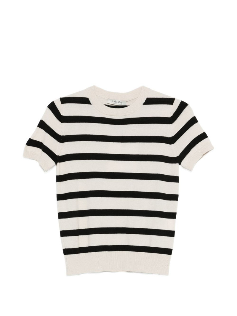 striped short-sleeve sweater 1