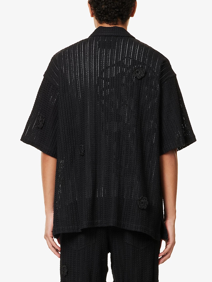 Daisy-Motif Patch-Pocket Cotton-Blend Shirt - 4