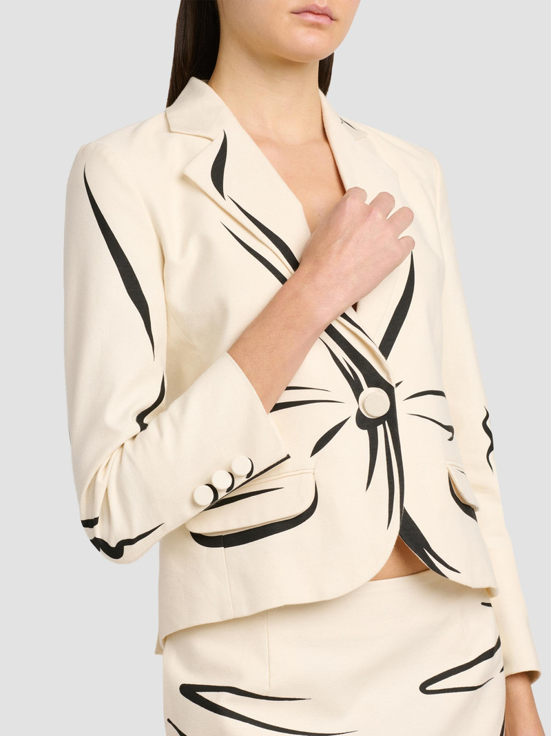 Women's Trompe-L'oeil Tailored Cotton Jacket - Multi White 5