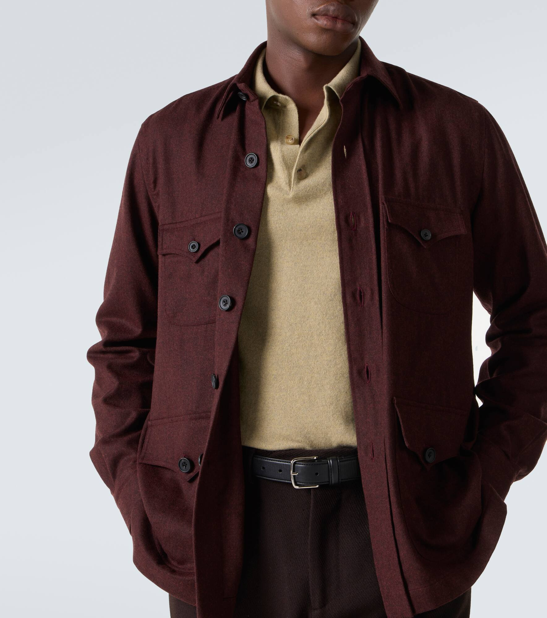 Virgin wool flannel field jacket - 5