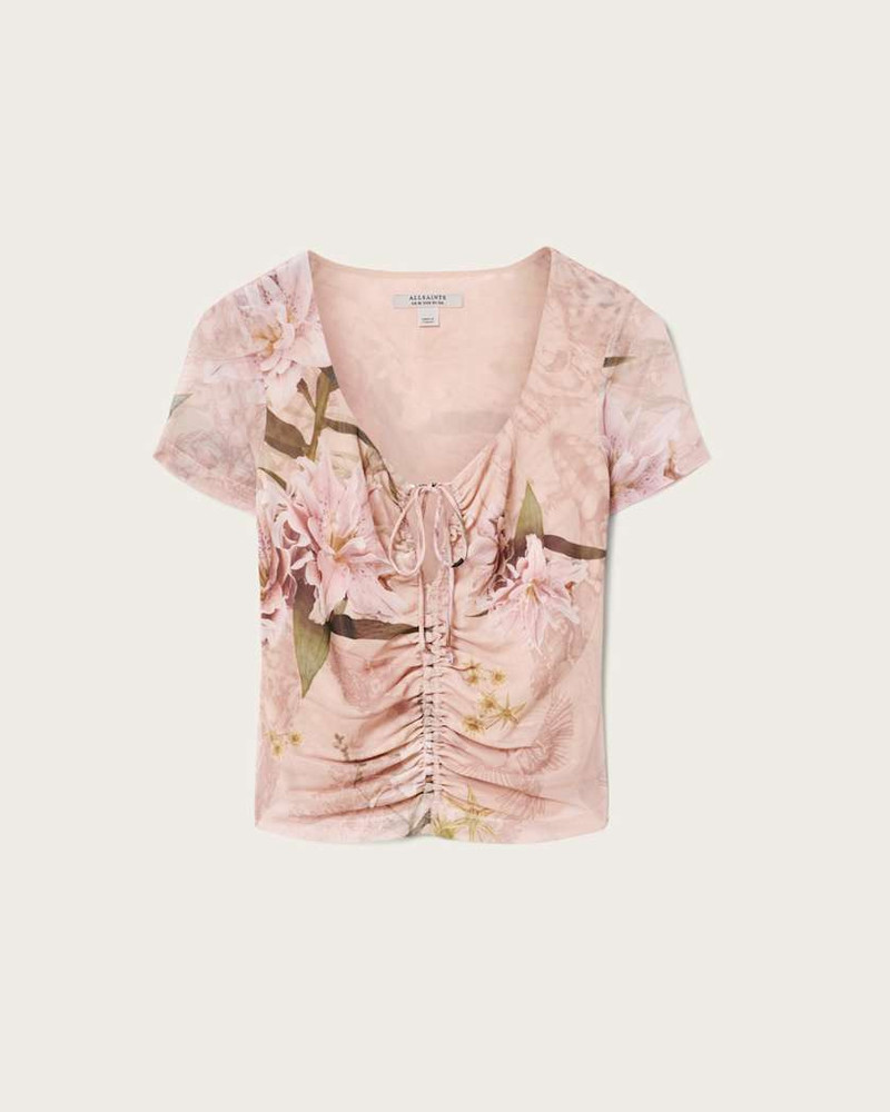 GABBY SLIM FIT FLORAL MESH TOP 1