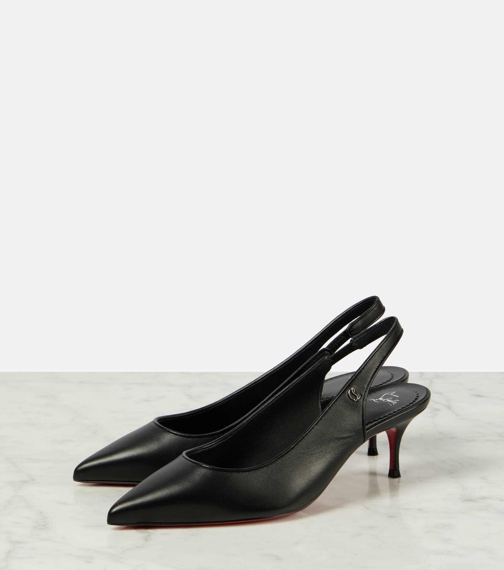 Sporty Kate 55 leather slingback pumps - 5
