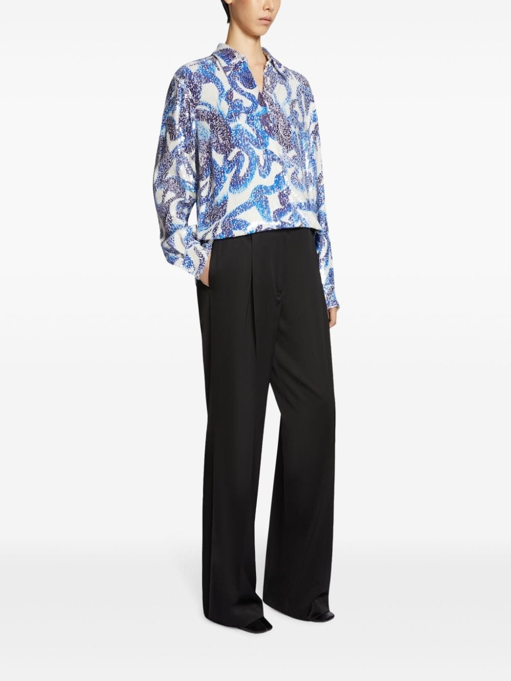pleated palazzo pants - 3