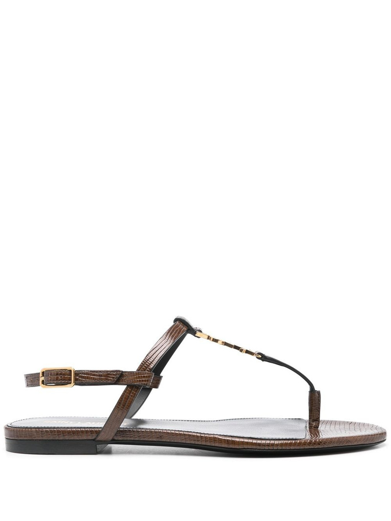Cassandre-plaque leather sandals 1