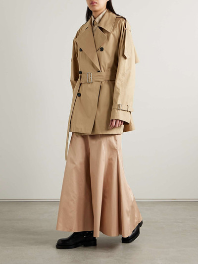 Burberry Double-breasted belted cotton-gabardine jacket outlook