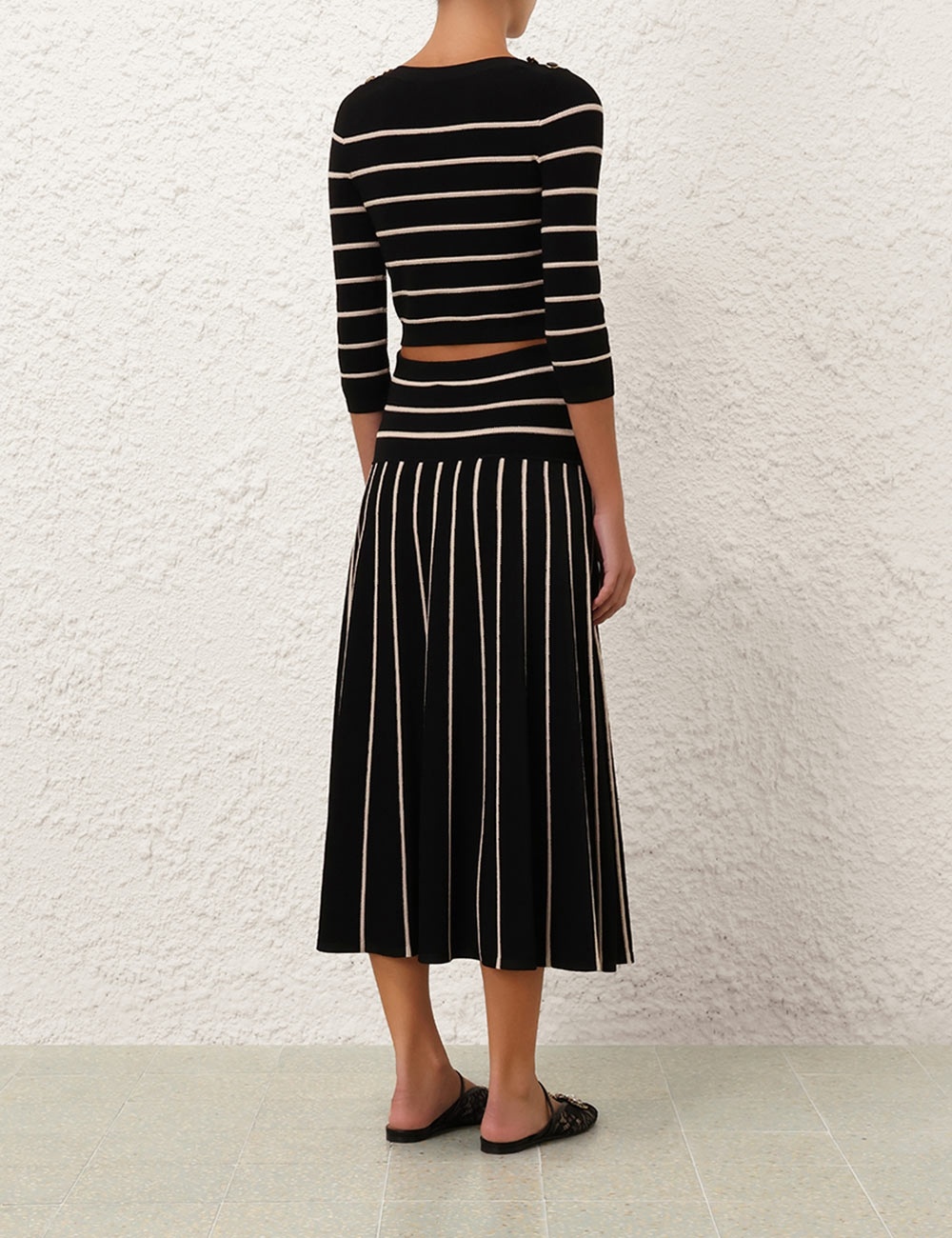CRUSH STRIPE MIDI SKIRT - 4