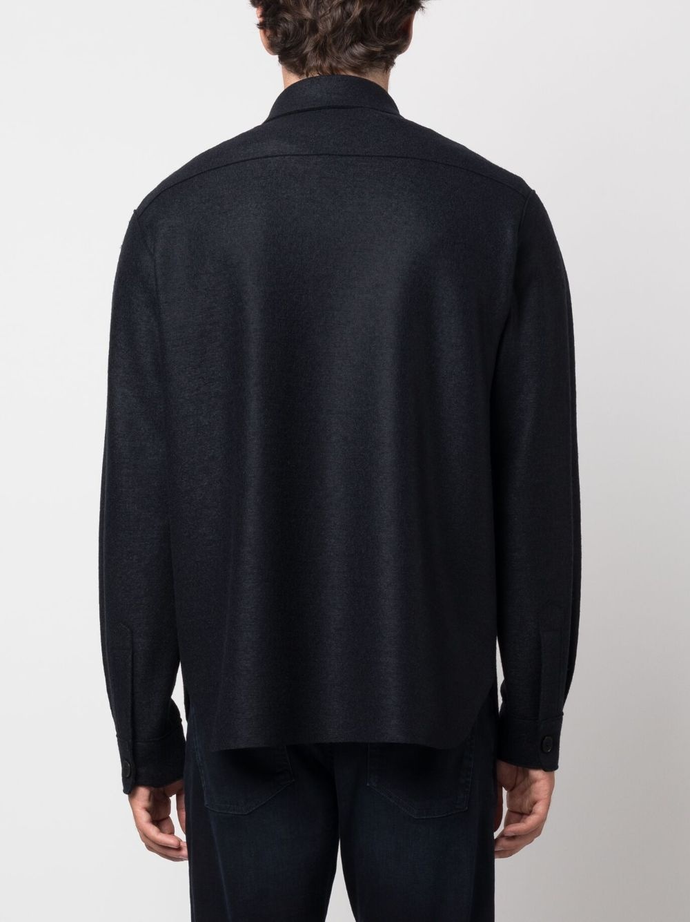 button-up virgin-wool shirt jacket - 4