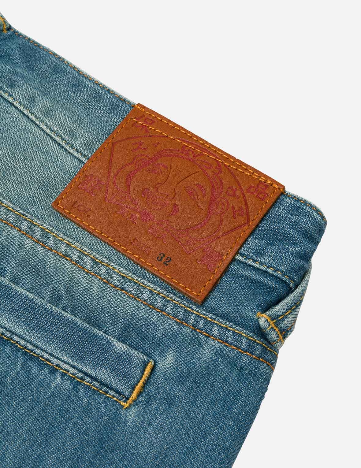 Floral Daicock Embroidery Regular Fit Denim Shorts - 11