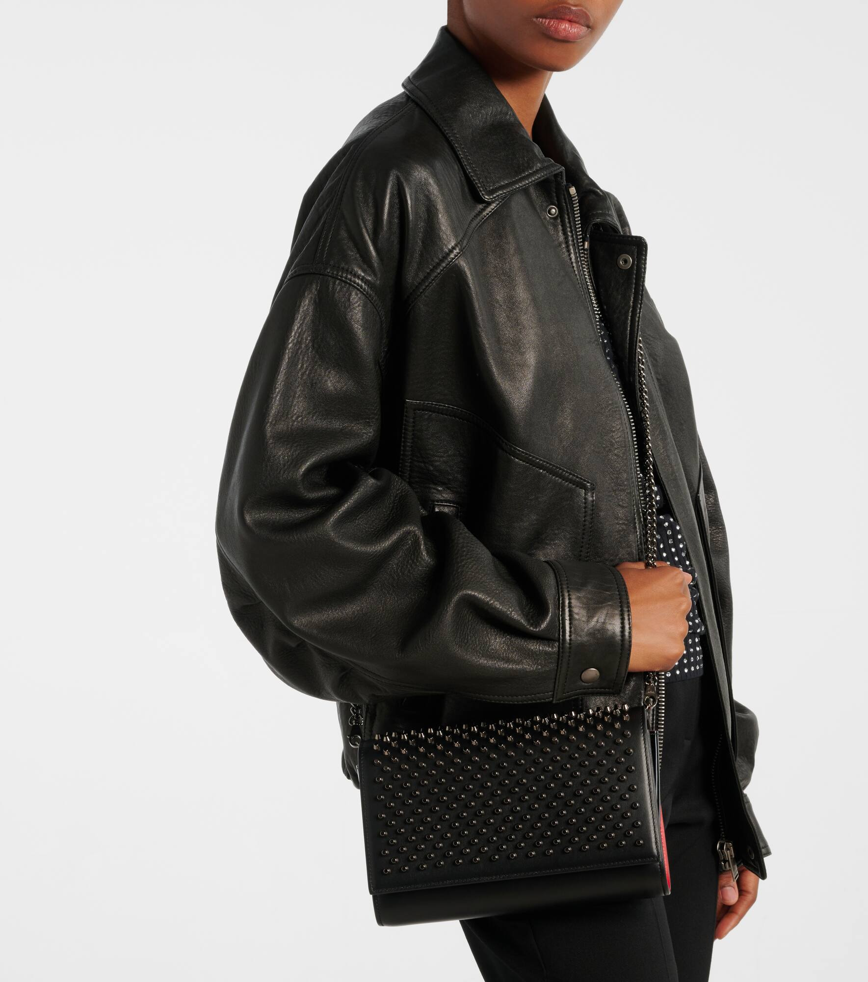 Paloma embellished leather clutch - 6