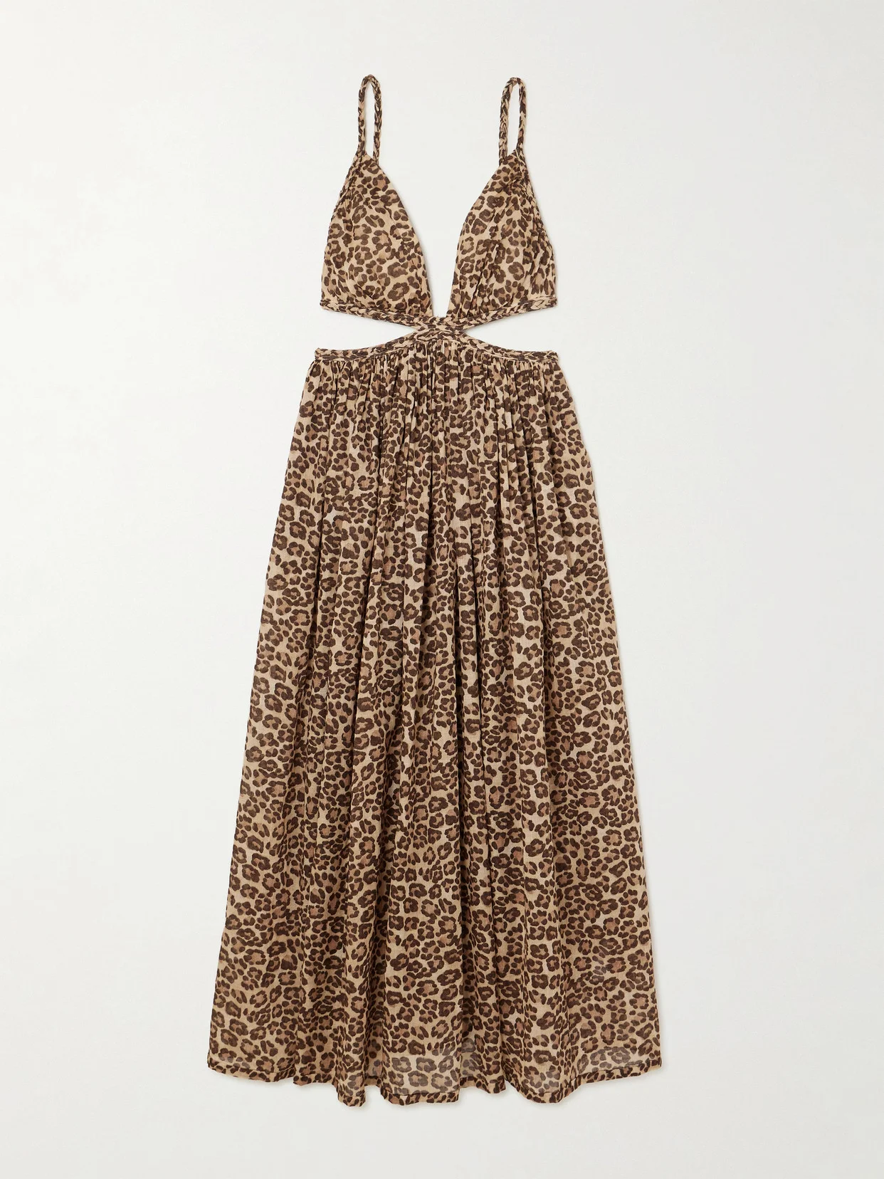 Wanderlust Cutout Leopard-print Cotton-voile Maxi Dress - 1