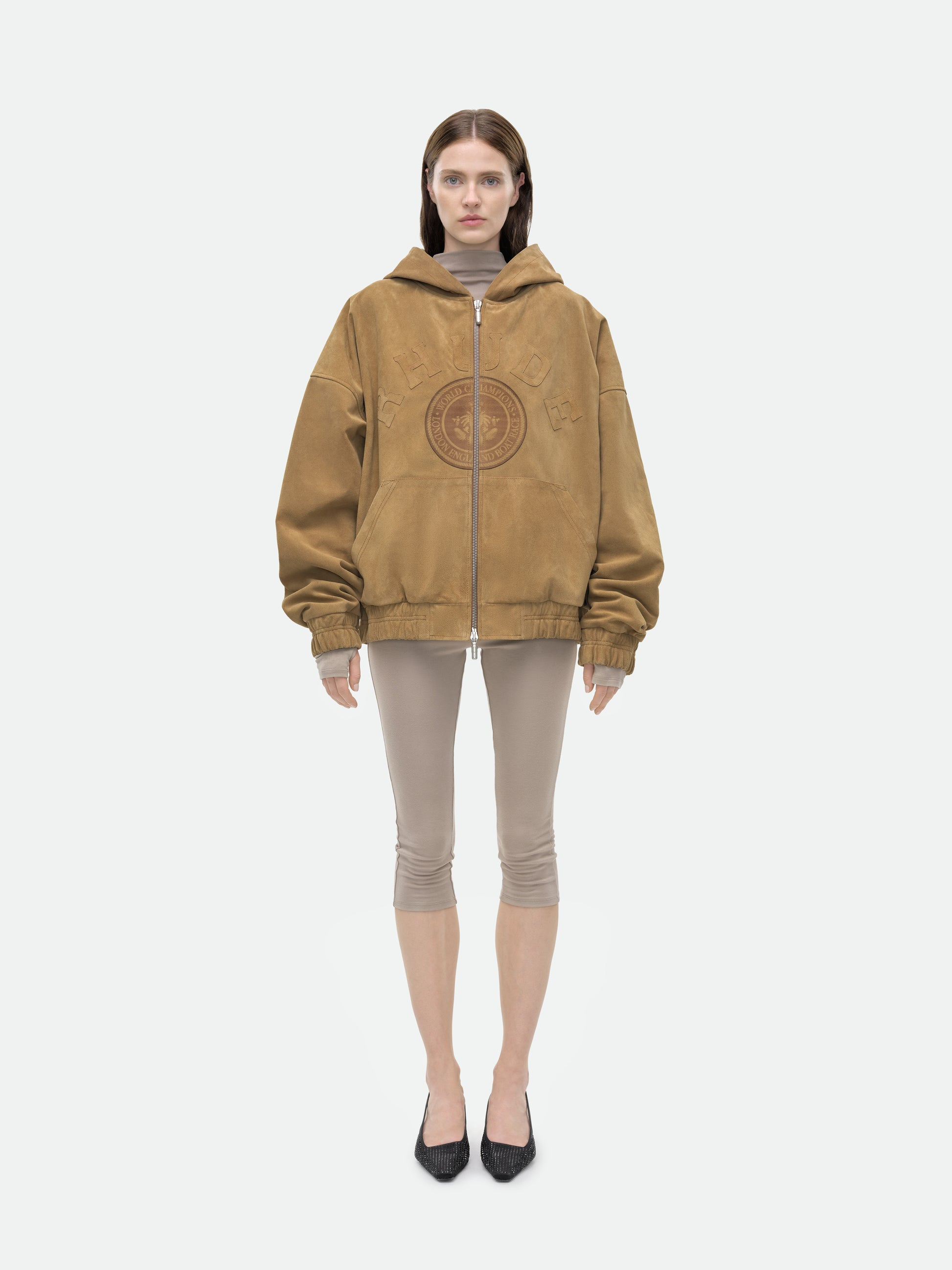 SUEDE RHUDE CREST HOODIE - 2
