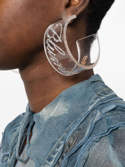 Blumarine logo crystal-embellished earrings outlook