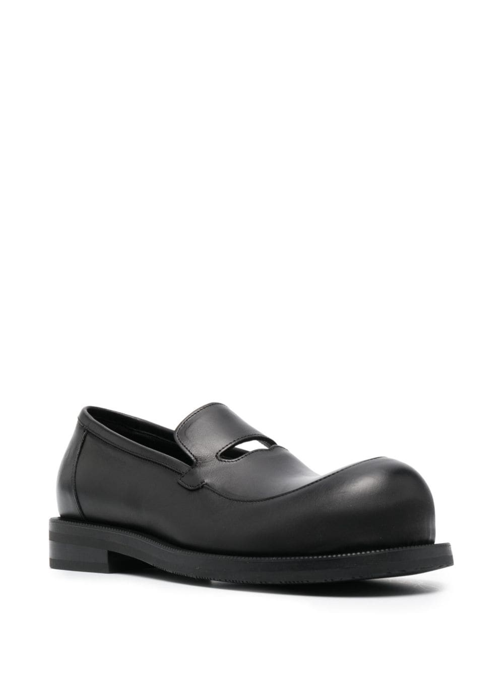 bulb-toe leather loafers - 2