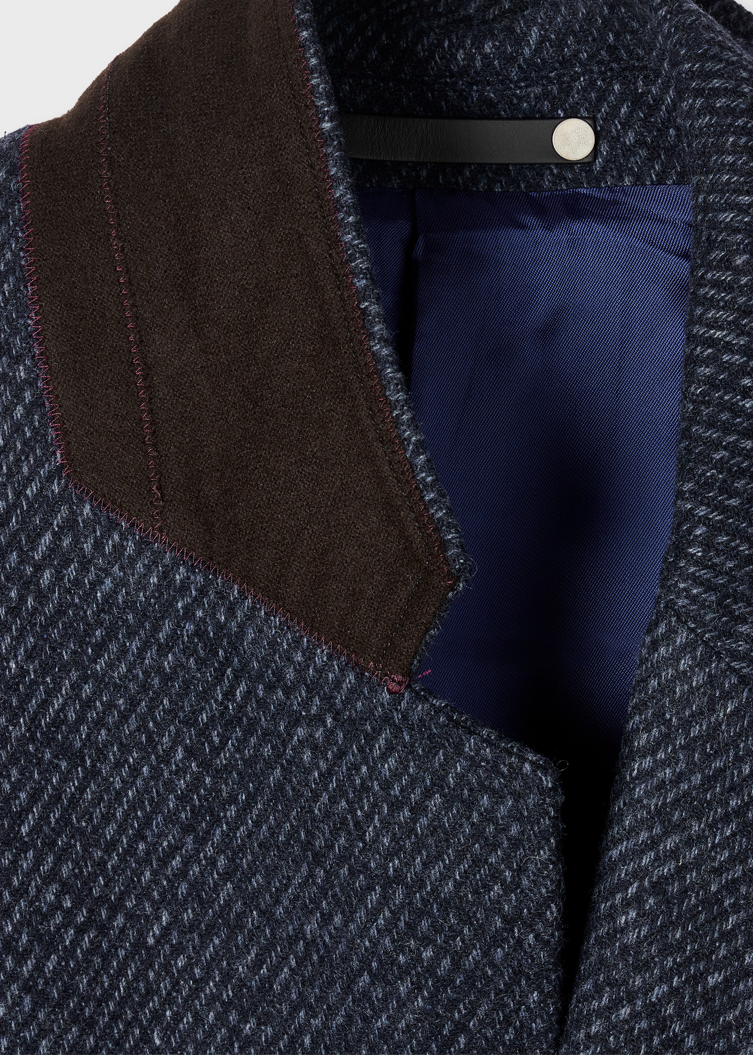 Navy Textured Wool-Blend Twill Overcoat - 2