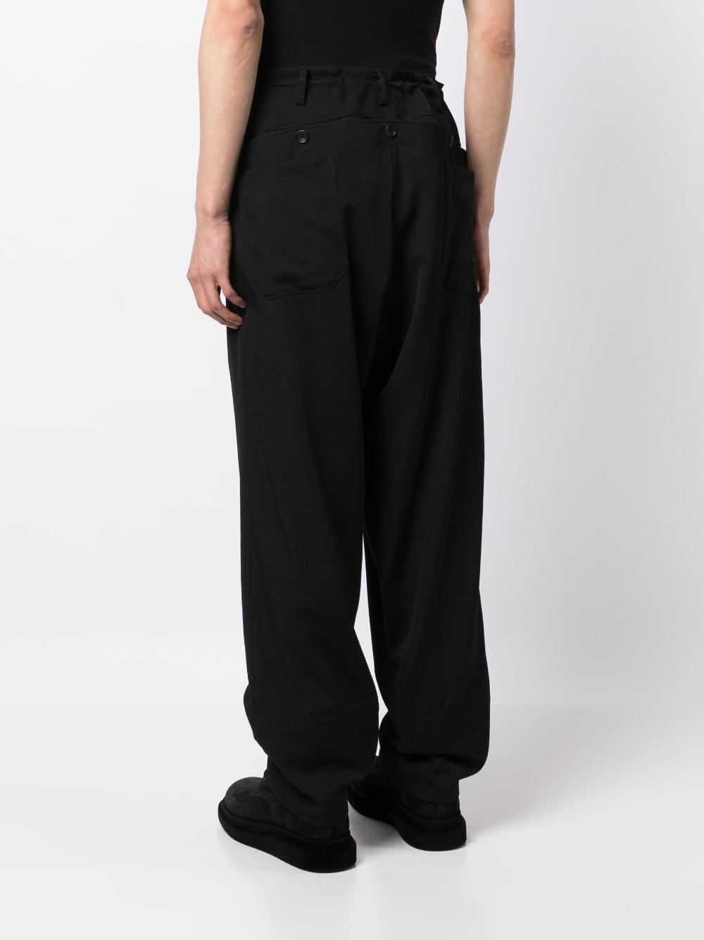 wool loose fit trousers - 4