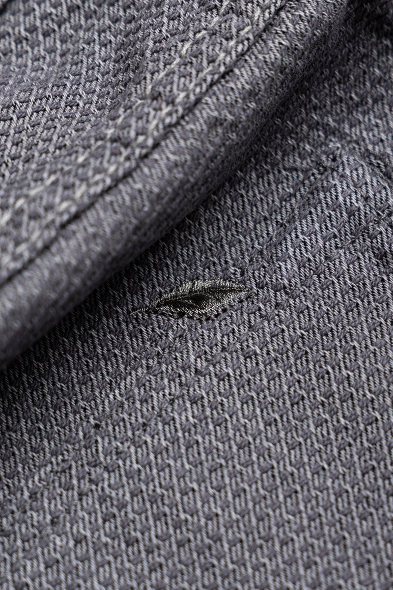 1178-GRY 12oz Sashiko 5P Pants Regular Fit - Heather Grey x Black 7