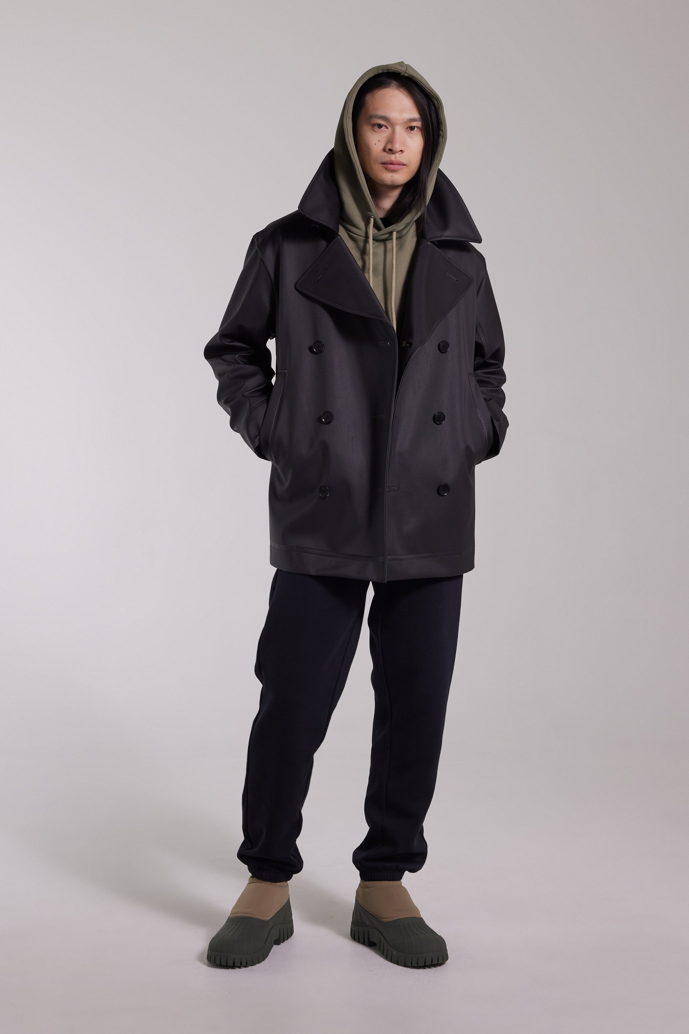Tranholmen Double Breasted Raincoat Black - 3