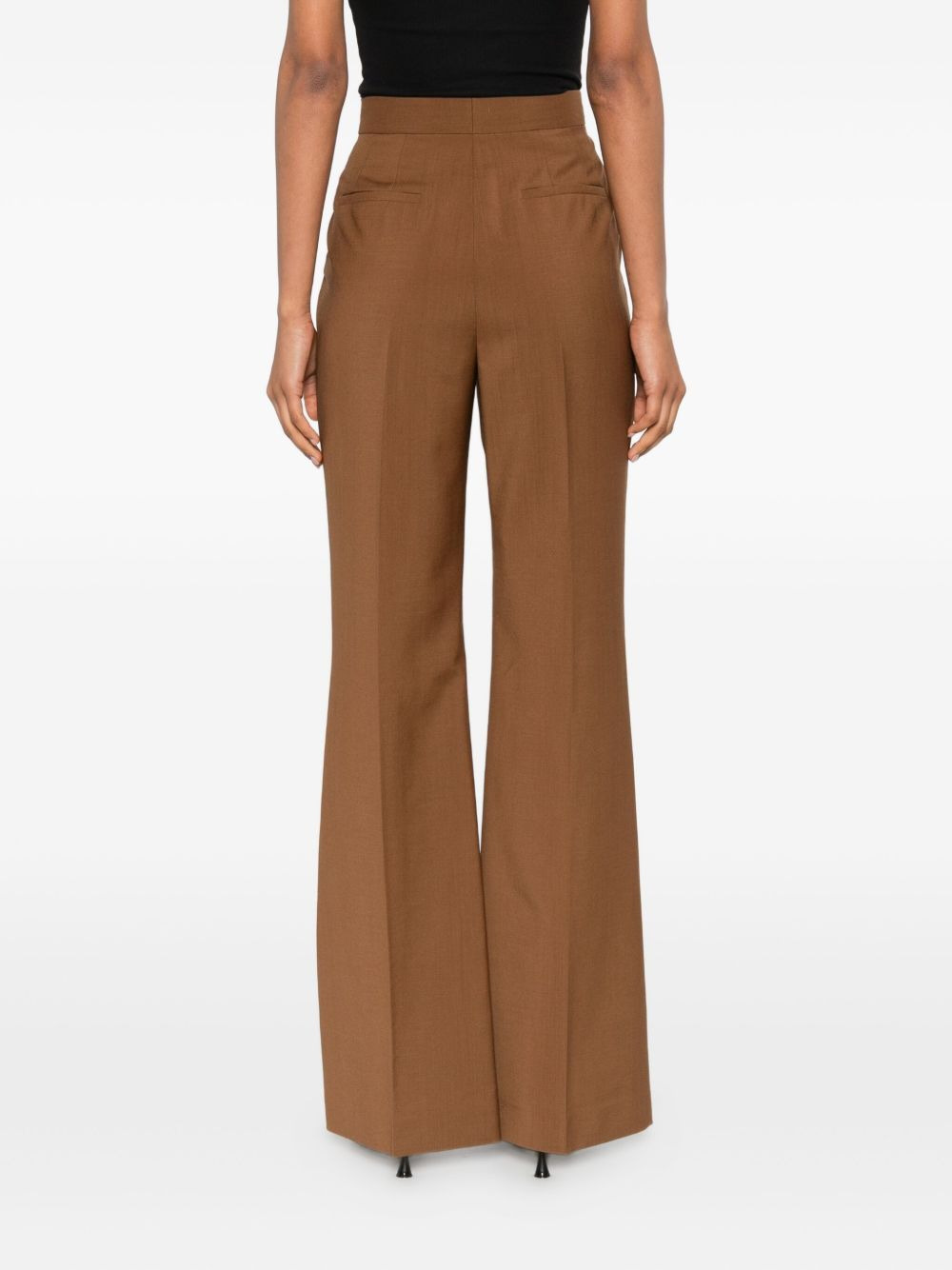 high-waisted flared trousers - 4
