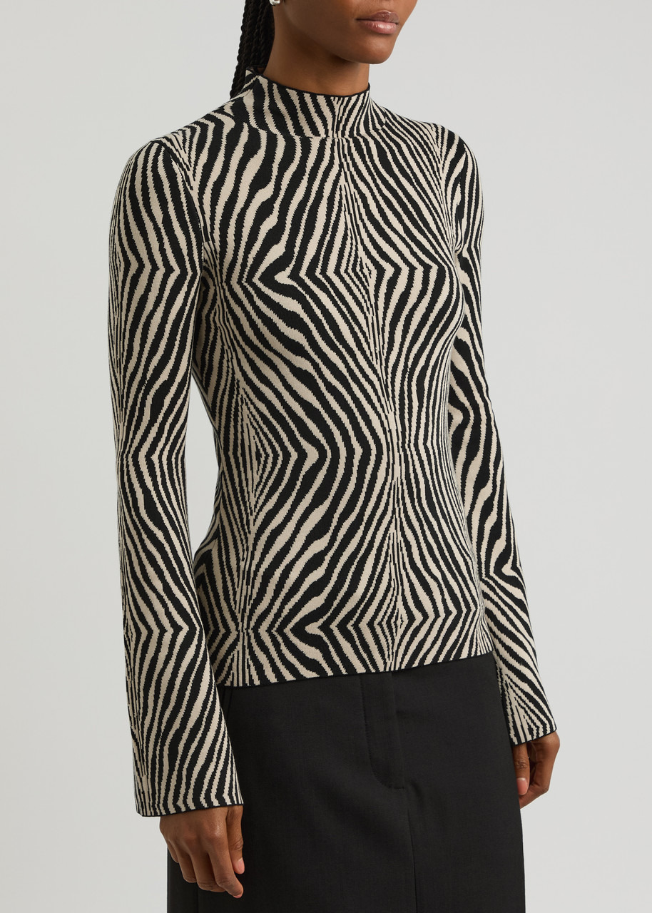 BY Malene Birger Bernie Zebra-intarsia Stretch-knit Jumper - 2