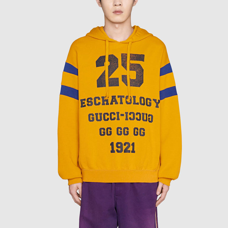 Men's Gucci FW21 Alphabet Printing Pattern Long Sleeves Autumn Orange 655469-XJDHN-7245 - 5