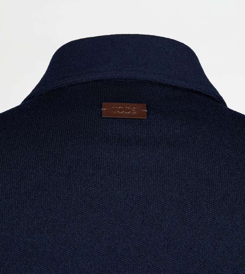 Tod's SHIRT JACKET IN CASHMERE BLEND JERSEY - BLUE outlook