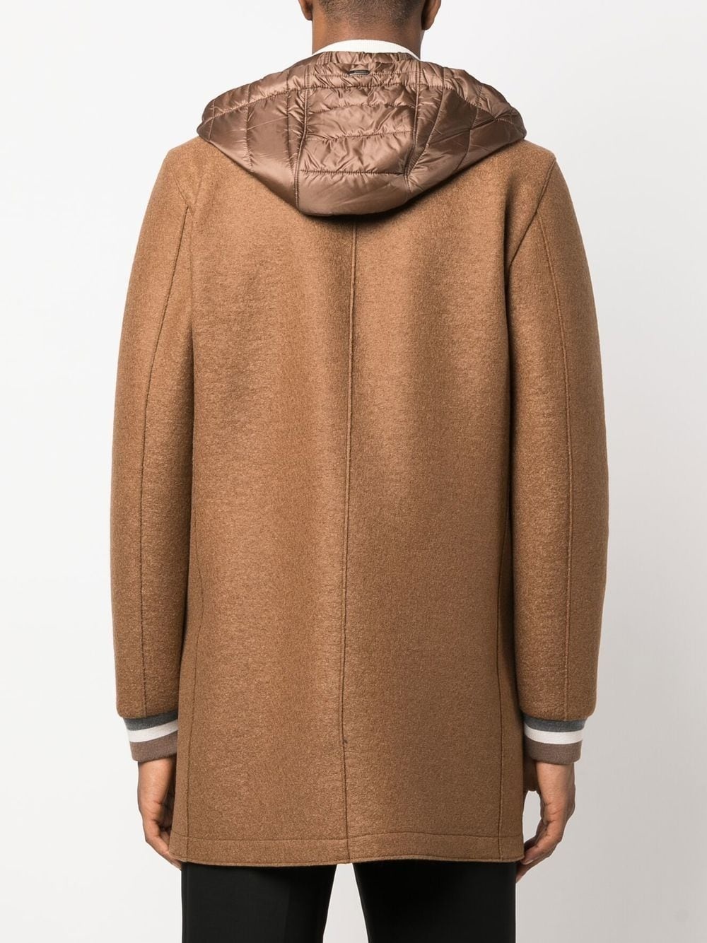 hooded virgin wool coat - 4