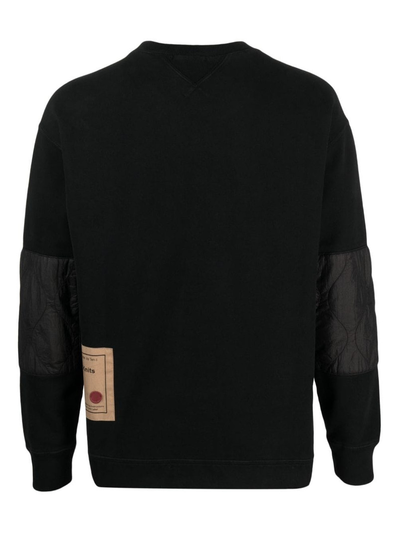Ten C logo-patch cotton sweatshirt outlook