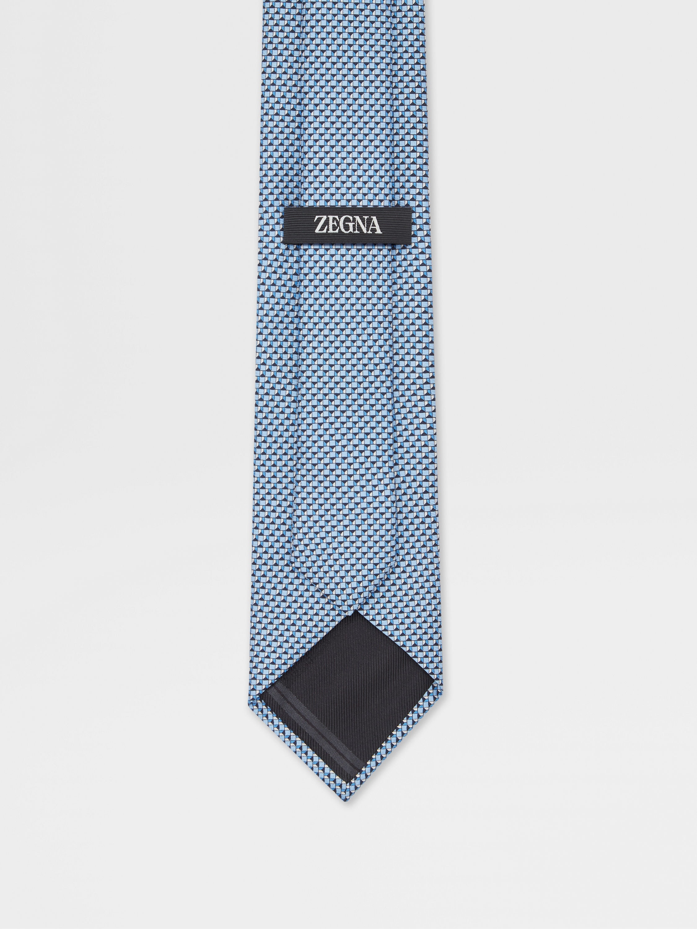 LIGHT BLUE SILK TIE - 3