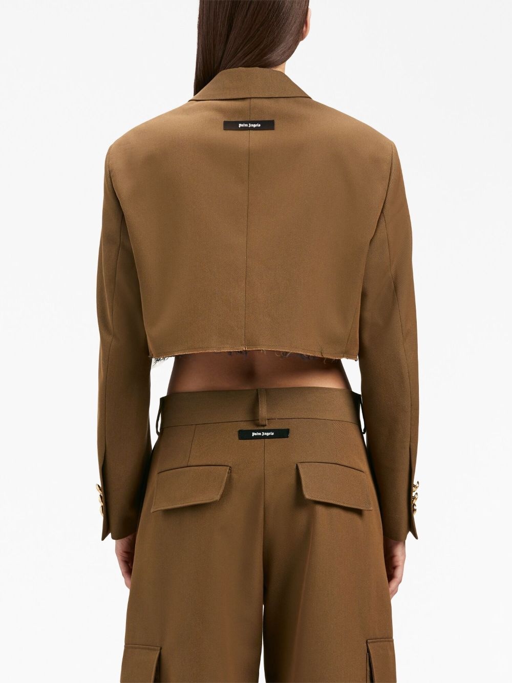 double-breasted cropped blazer - 5