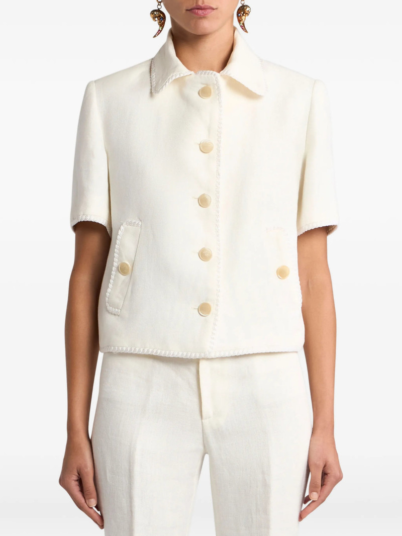 Etro Etro Pegaso-buttons Short-sleeve Cropped Jacket outlook