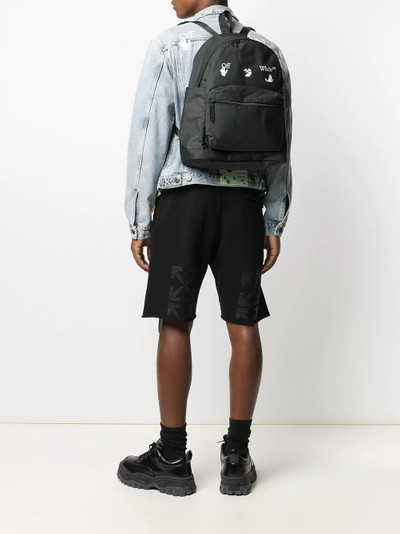 Off-White matte logo print backpack outlook