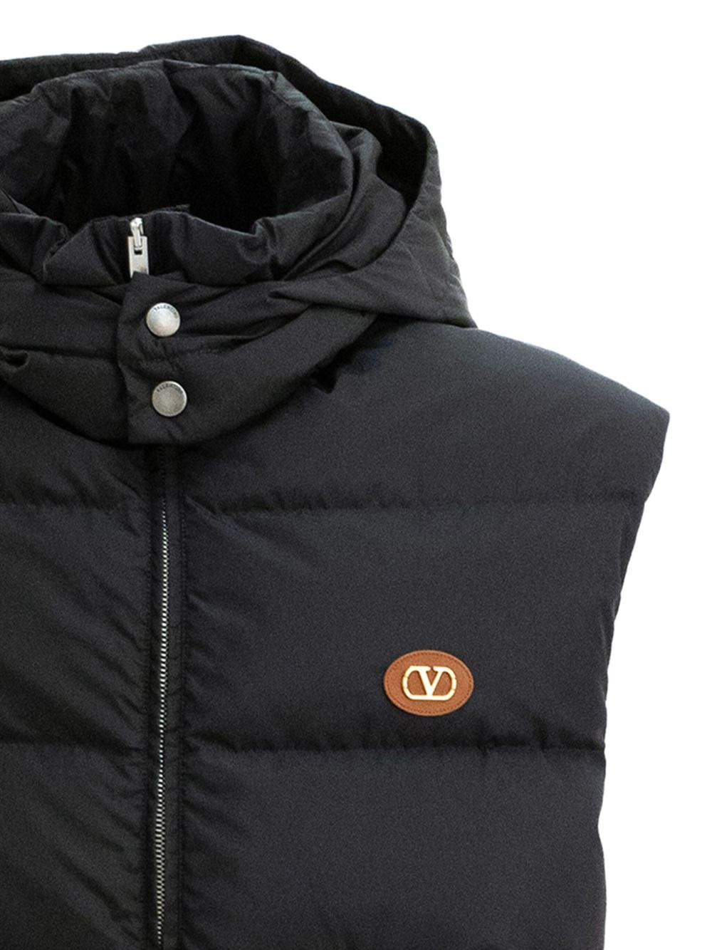 VEST ZIPPED HOODED VLOGO SIGNATURE W/DUCK FEATHERS - 2