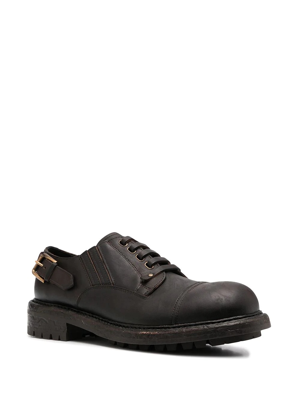 leather buckle Derby shoes - 2