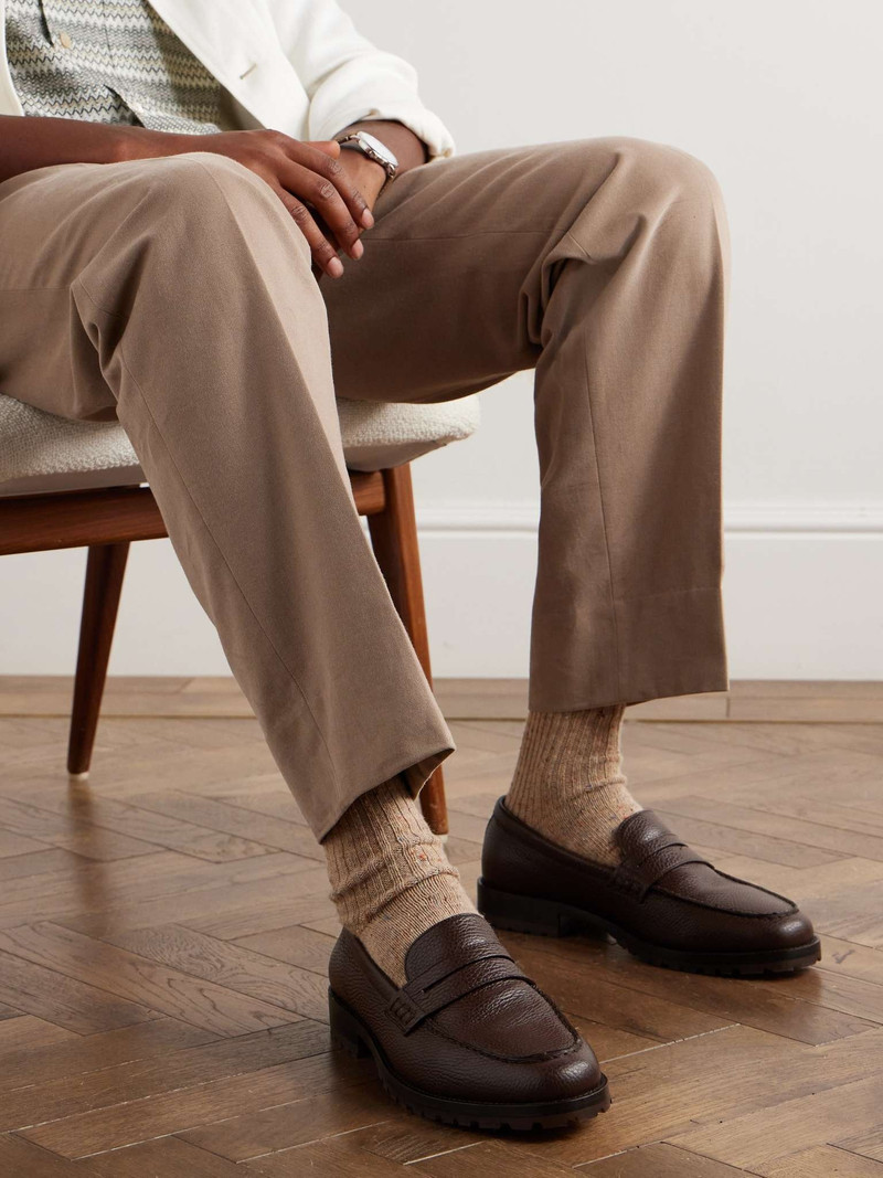 Manolo Blahnik Randy Full-Grain Leather Penny Loafers outlook