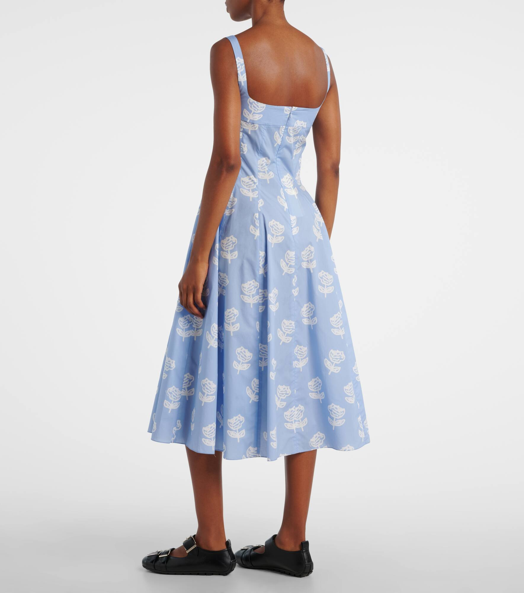 Floral cotton midi dress - 3
