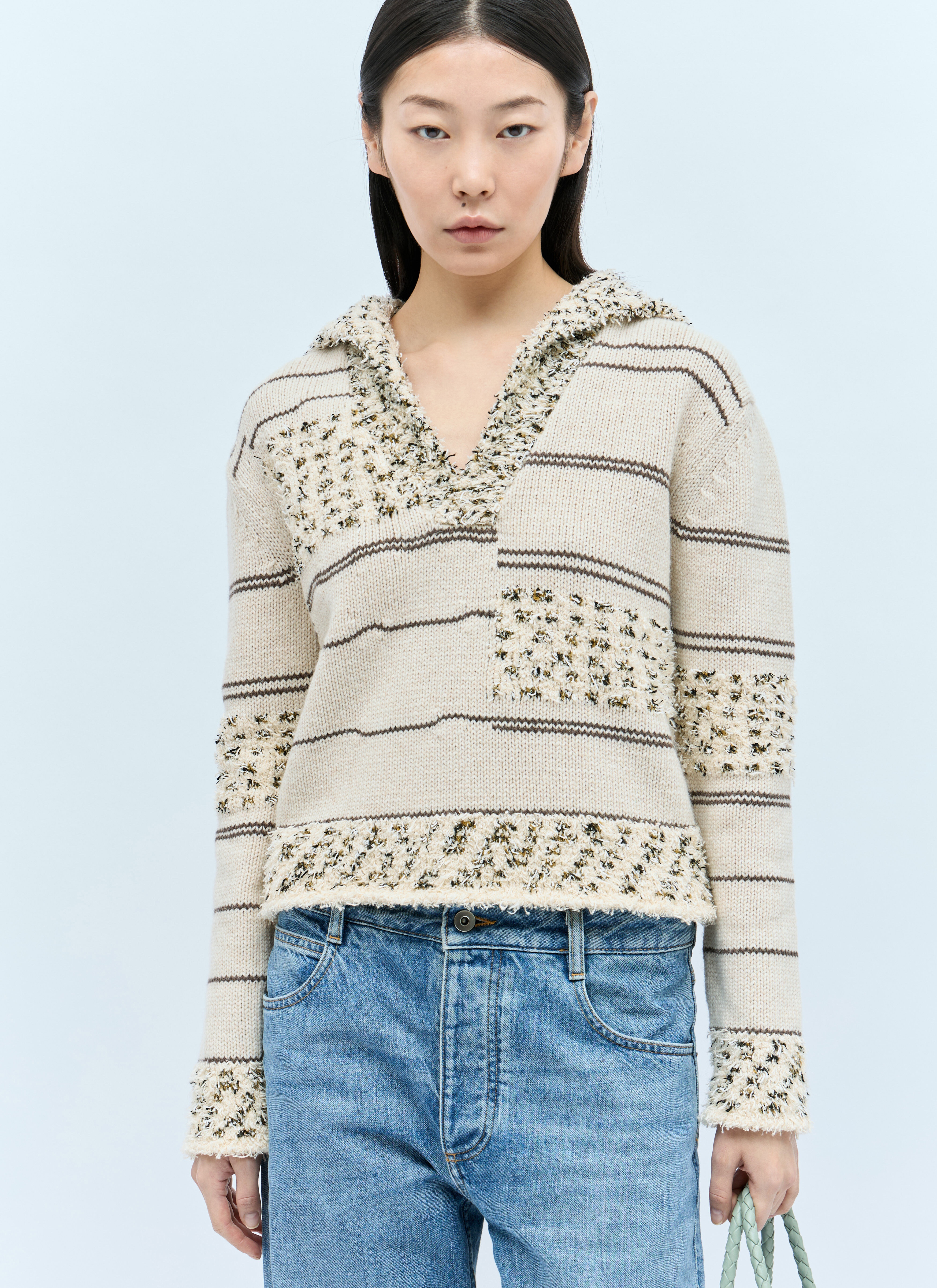 Panelled Textured Sweater - 1