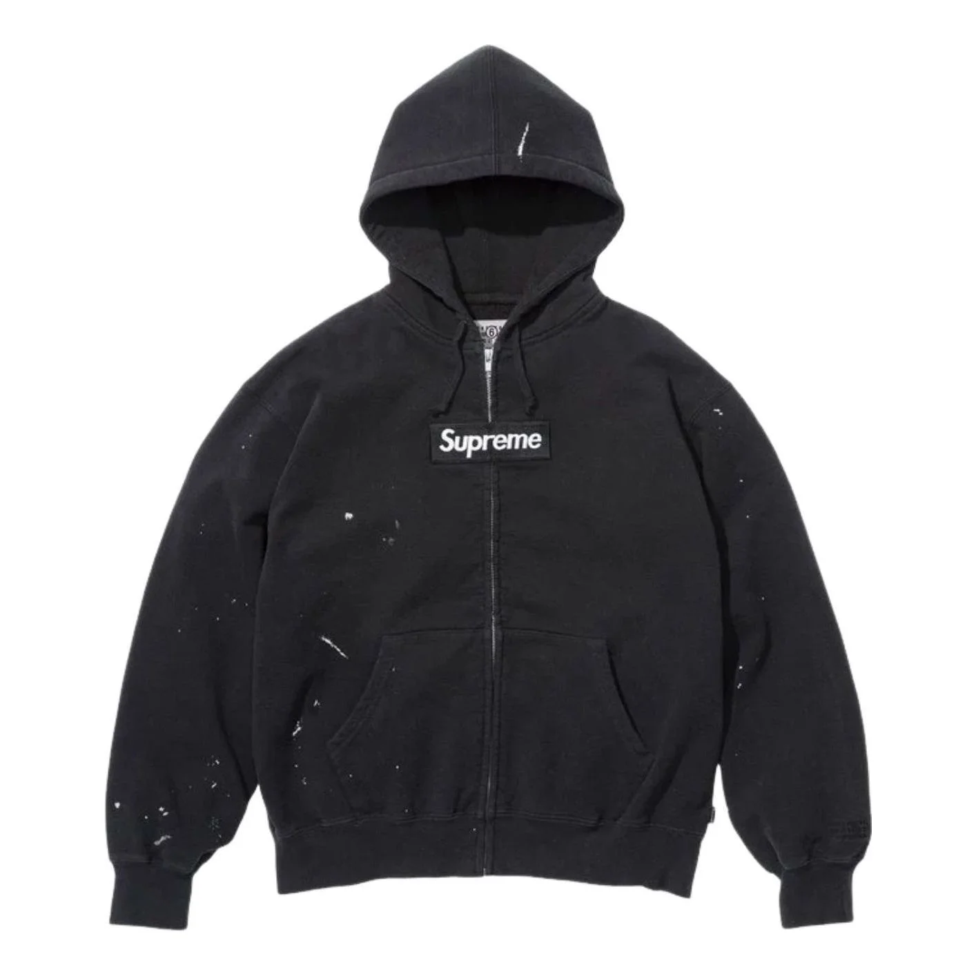 Supreme x MM6 Maison Margiela Box Logo Zip Up Hooded Sweatshirt 'Black' SUP-SS26-100-BLK - 1