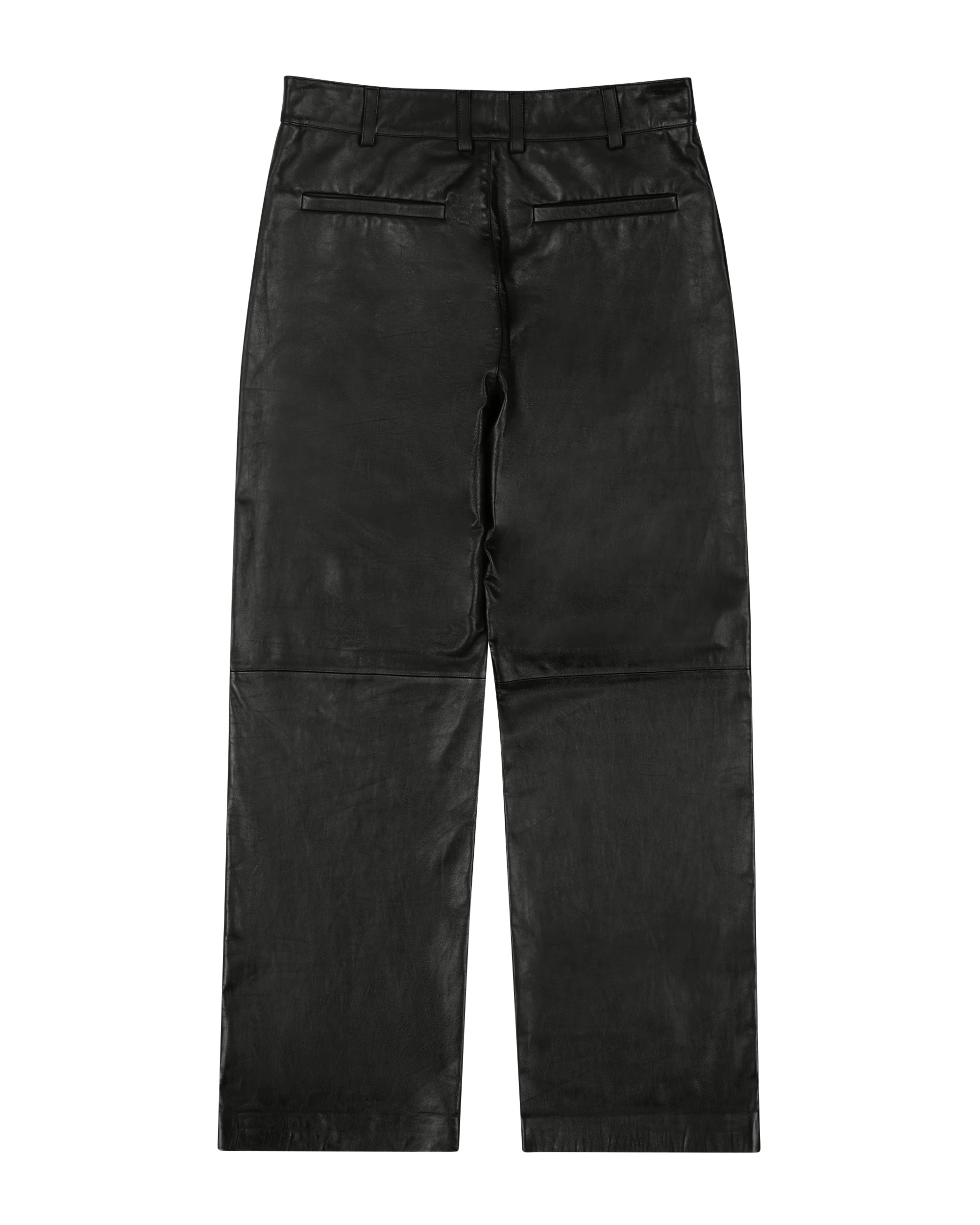 LEATHER STRAIGHT LEG PANT BLACK - 2