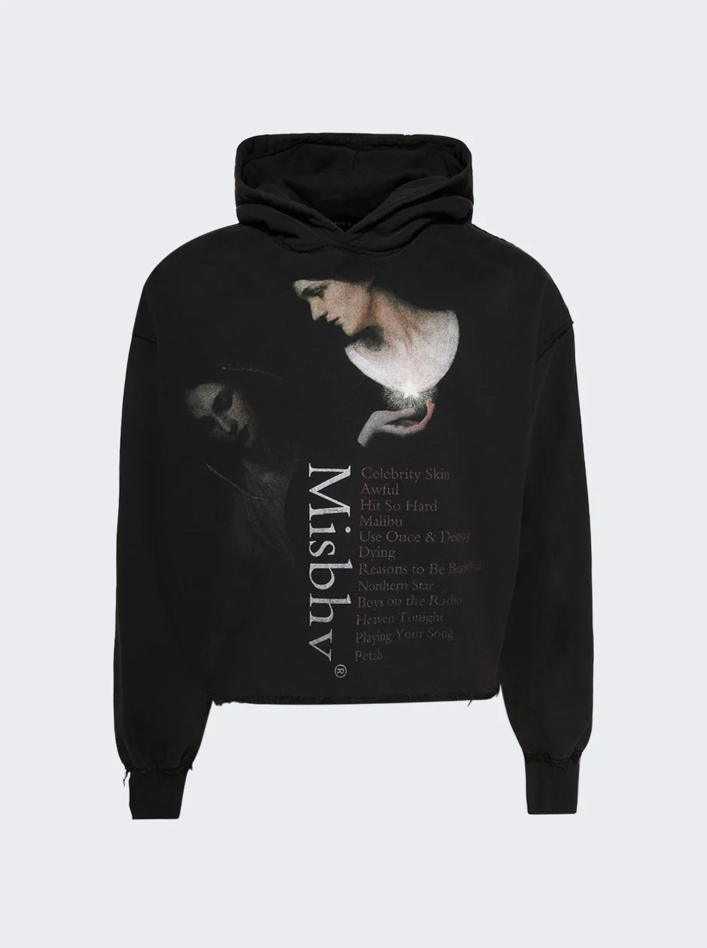 Celebrity Skin Cropped Hoodie Washed Black - 1