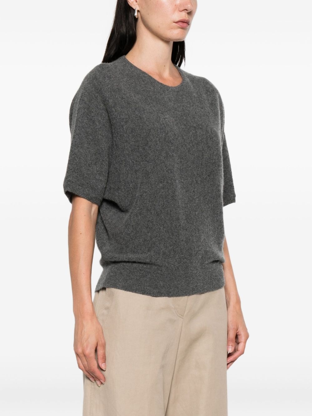short-sleeve cashmere top - 3