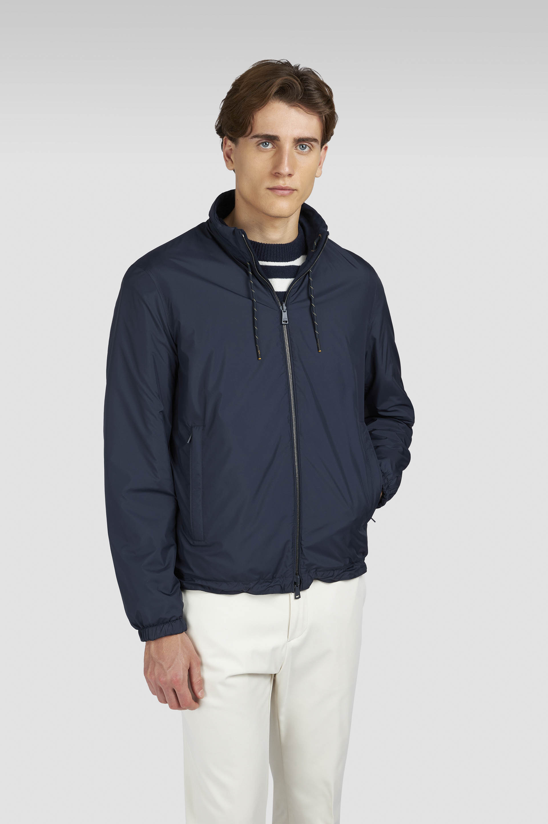 REVERSIBLE BLOUSON IN WOOL, SILK, AND MICROFIBER - 10