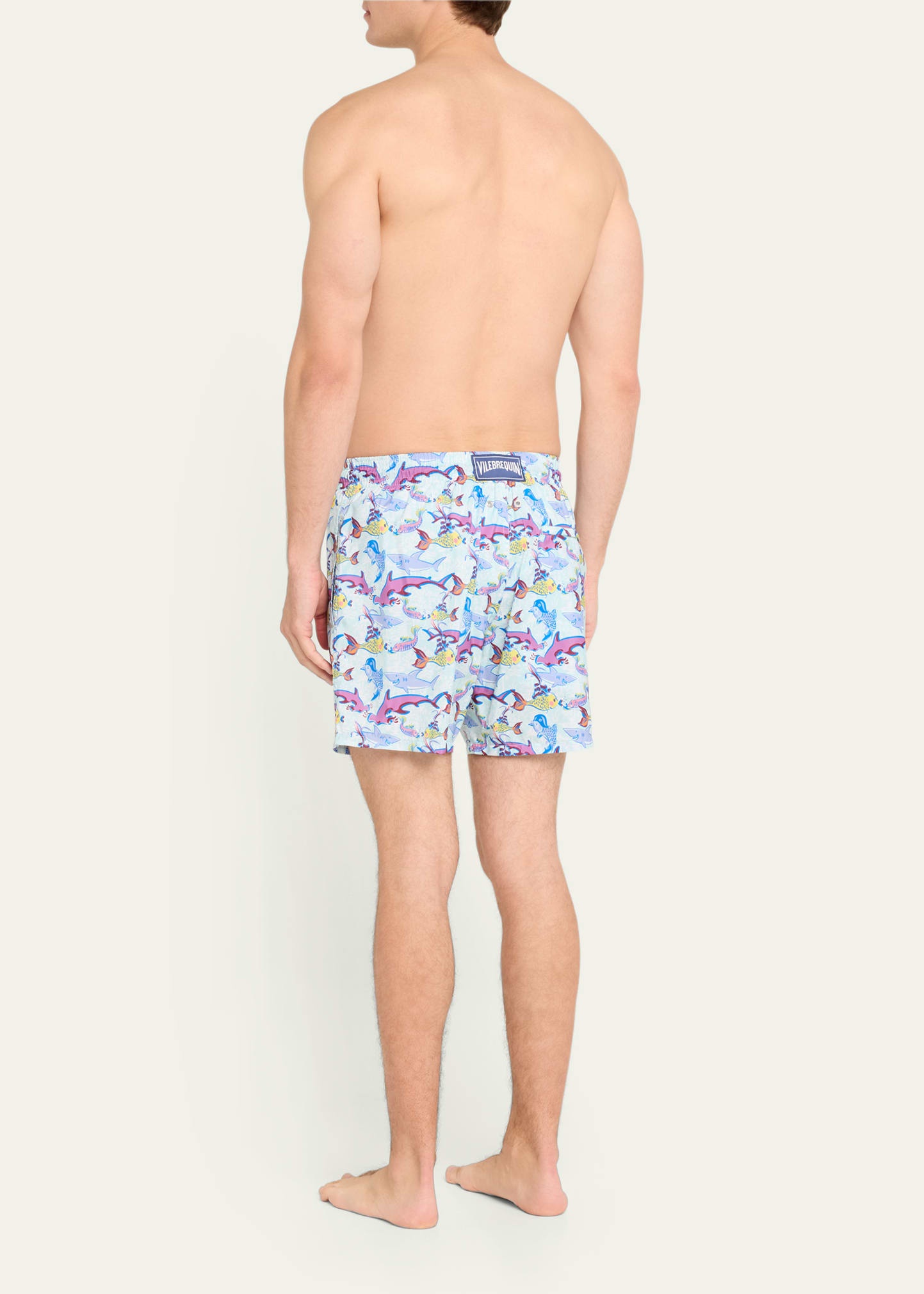 Men's Allover Fish-Print Swim Shorts - 3