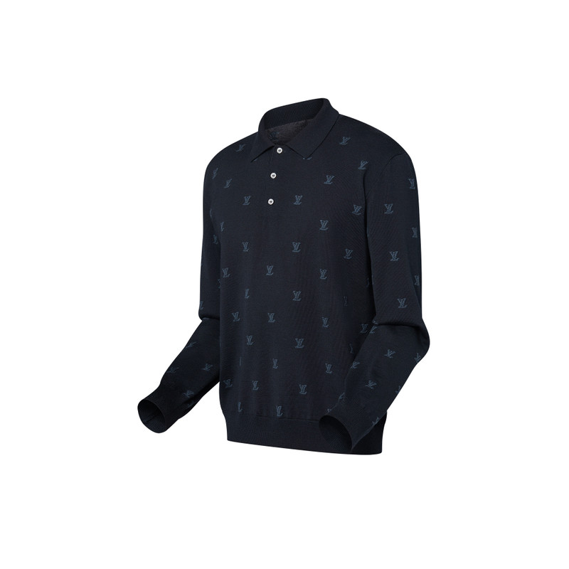 Louis Vuitton Long-Sleeved Wool, Silk And Cashmere-Blend Polo outlook
