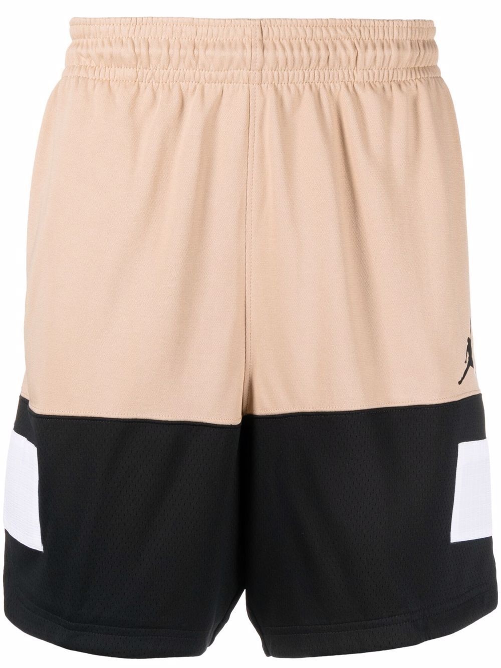 colour-block oversized track shorts - 1