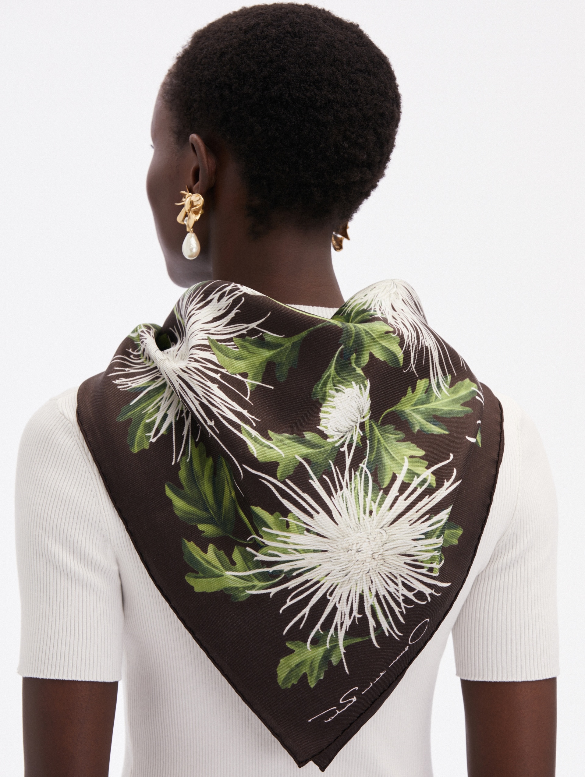 CHRYSANTHEMUM SILK TWILL SCARF - 4